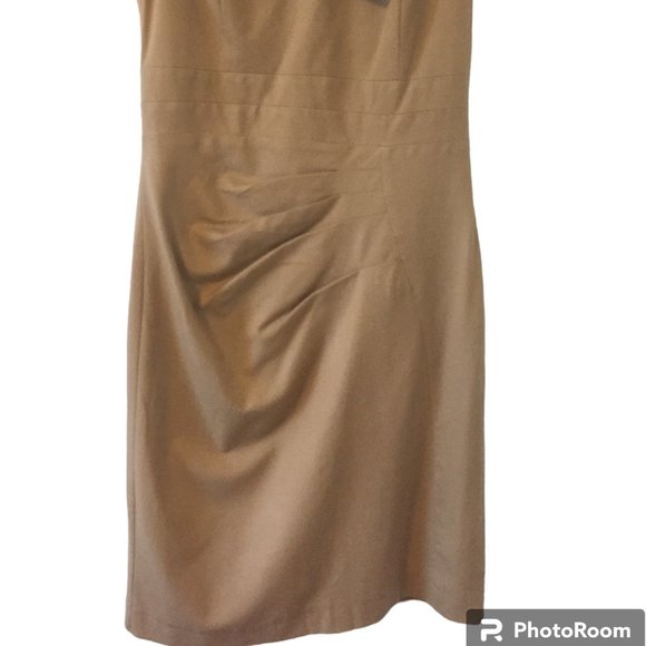 Le Chateau fitted dress in light brown ( Tan) color : size M. - Picture 4 of 12
